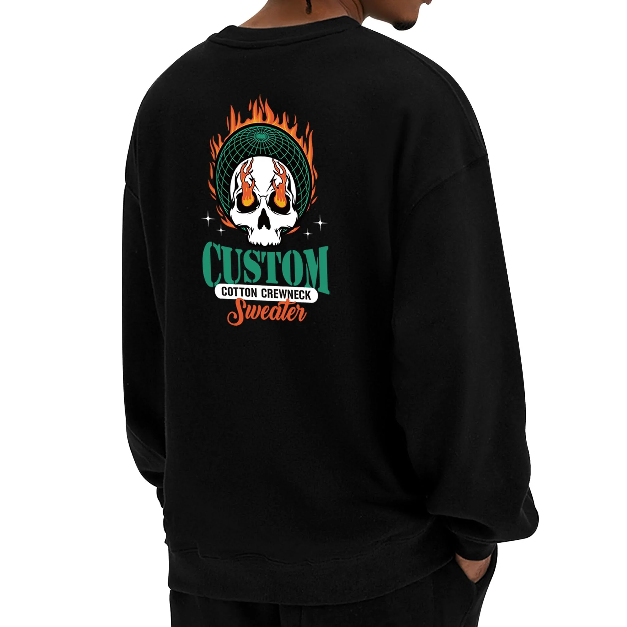 Custom Cotton Crewneck Sweater - Image 2