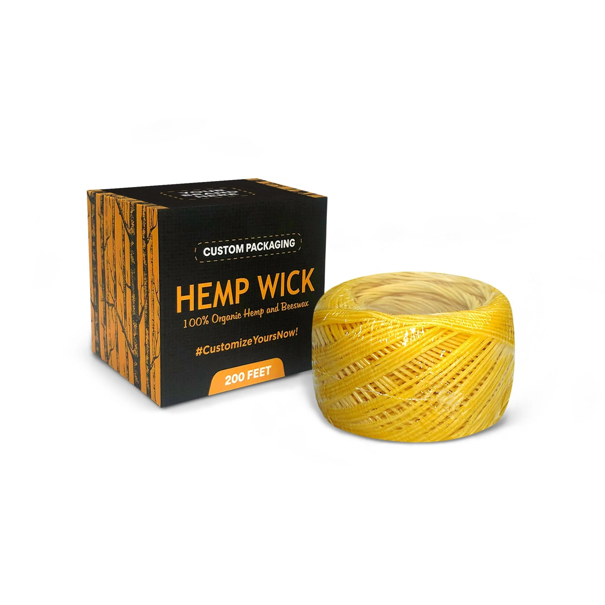 Custom Organic Natural Beeswax Wick In Box Packaging