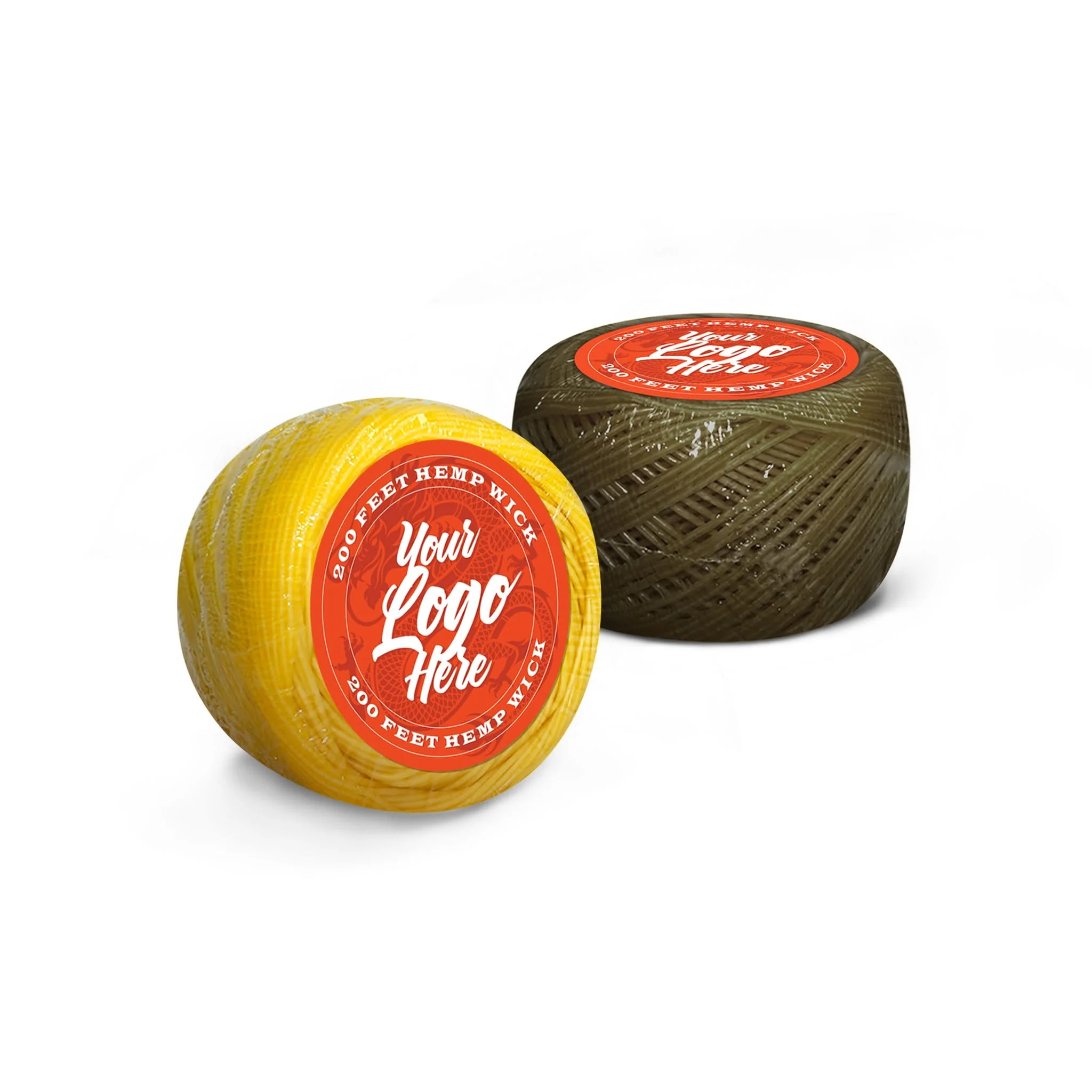 Custom Organic Natural Beeswax Wick Bobbin Sticker Packaging