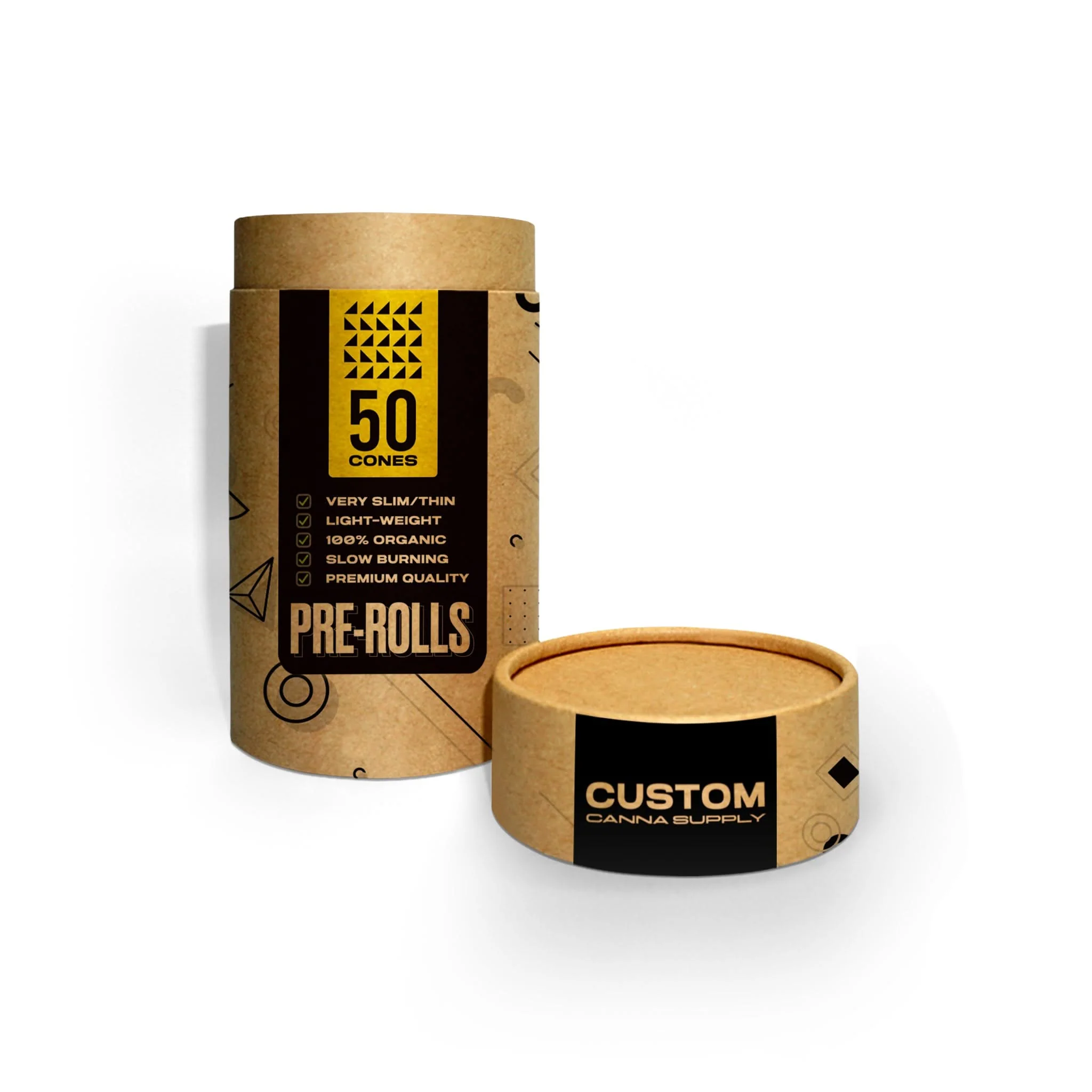 Custom Pre Rolled Cones in Kraft Tube Retail Packaging (50CT) - Image 2