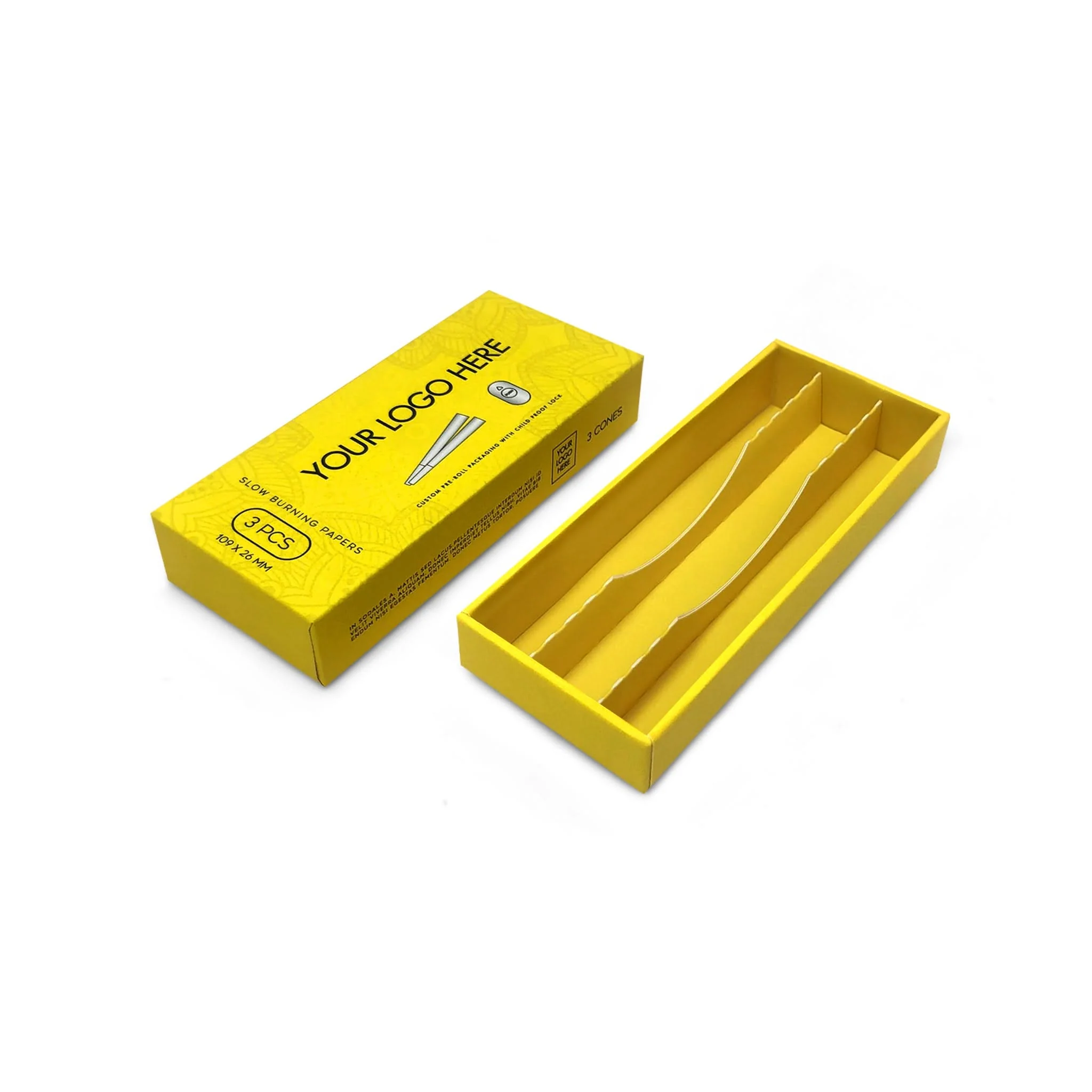 Custom Pre Rolled Turned Edge Box 3PK King Size